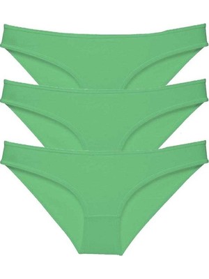 Elitse 3 Adet Süper Eko Set Likralı Kadın Slip Külot Yeşil