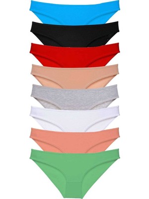 Elitse 8 Adet Süper Eko Set Likralı Kadın Slip Külot Set 1