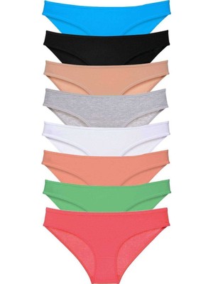Elitse 8 Adet Süper Eko Set Likralı Kadın Slip Külot Set 7