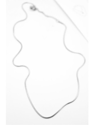 Elitse Yılan Zincir Kolye - 46CM - Gümüş