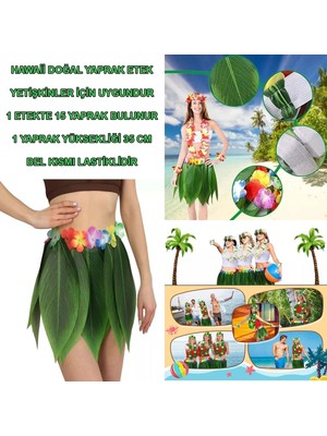 Elitse Tropikal Esintili Hawaii Yapraklı Parti Eteği Yetişkin Boy