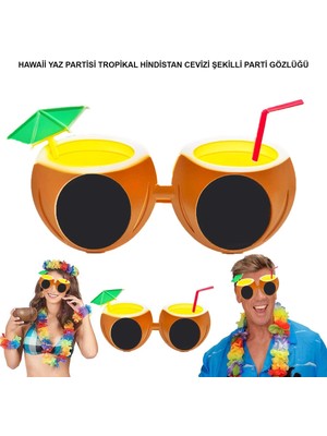 Elitse Hindistan Cevizi Tropikal Hawaii Yaza Merhaba Parti Gözlüğü