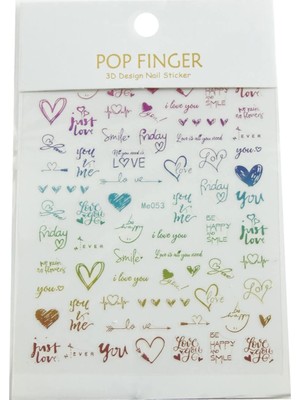 Bijuteri Net Kalp Yazılı Tattoo Dövme Sticker