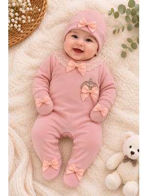 Waffle Baby 3-6 Ay Bebek Tulum Takımı  3 Parça Yenidoğan Bebek Hastane Çıkışı Seti