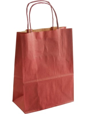 MidasTech 8*15*20 cm Kraft Büküm Saplı Kağıt Poşet 1 Adet Nemere