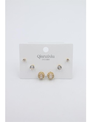 Elitse Çoklu Set Küpe - Altın