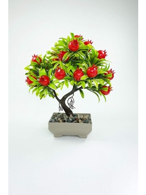 Elitse Dekor Ağaç Bereket Nar Ağacı Saksılı Dekoratif Ağaç Biblo 24X13 cm