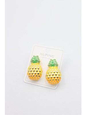 Elitse Mineli Ananas Küpe - Altın