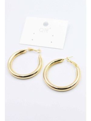 Elitse Metal Halka Küpe 3cm - Altın