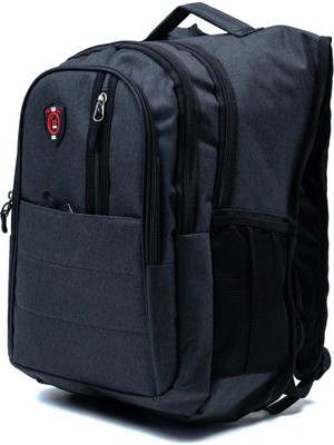Sargınlar Çok Gözlü Ergonomik Sırt Çantası Su Itici Unisex Okul, Günlük ve Seyahat Çantası Siyah