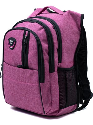 Sargınlar Çok Gözlü Ergonomik Sırt Çantası Su Itici Unisex Okul, Günlük ve Seyahat Çantası Pembe