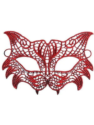 Elitse Kırmızı Dantel Masquerade Maskesi 8 No