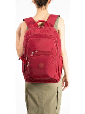 571 Collections Çanta Ultra Hafif Çok Cepli Su Geçirmez Sırt Çantası Unisex Kırmızı (Model: 571-2F)