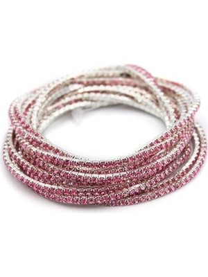 Elitse 6'lı Lastikli Bileklik - Pembe
