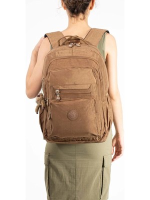 571 Collections Çanta Ultra Hafif Çok Cepli Su Geçirmez Sırt Çantası Unisex Taba (Model: 571-2F)