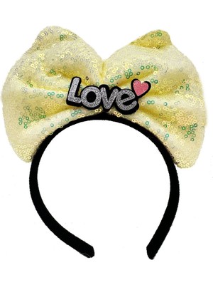 Ozkr Store LED Işıklı 3 Farklı Fonnessiworldiyonda Yanan Gümüş Love Yazılı Sarı Fiyonk Taç 20X17 cm