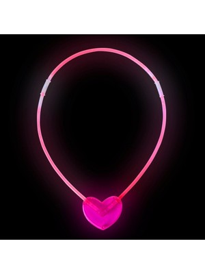 Ozkr Store Karanlıkta Yanan Glow Stick Kalp Şekilli Kolye 6 Renk 6 Adet