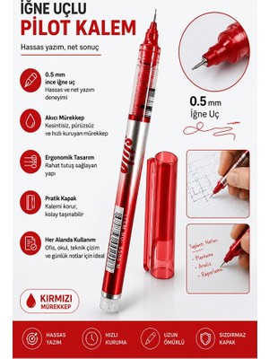 Artlantis Pilot Kalem Iğne Uçlu 1 Adet Stilo Pilot Kalem 0.5mm Ince Uçlu Pilot Kalem Likit Mürekkepli Pilot Kalem