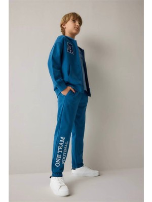 Defacto Regular Jogger Fit Baskılı Indigo Erkek Çocuk Eşofman Altı H9900A8/IN194
