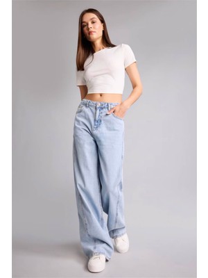 Defacto  Wıde Leg Mavi Kadın Jean Pantolon H6905AX/NM85