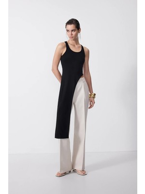 Vatkalı Crease straight pantolon