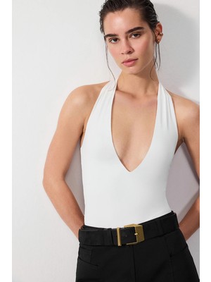 Vatkalı Sırt dekolteli bodysuit