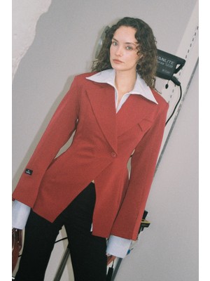 Vatkalı Kruvaze vücuda oturan blazer - Premium Collection