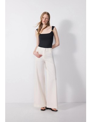 Vatkalı Tailored Wide Leg Pantolon
