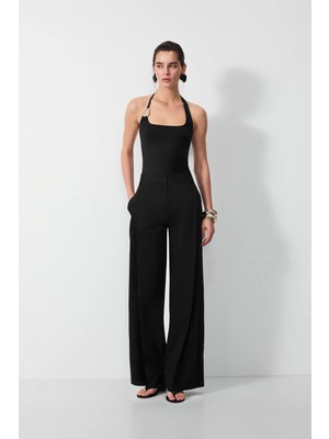 Vatkalı Pileli wide leg pantolon
