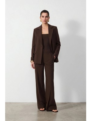 Vatkalı Kuşaklı Oversize Blazer Ceket