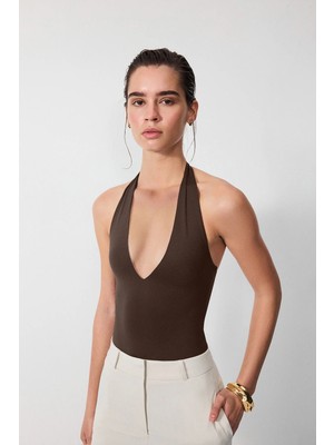Vatkalı Sırt dekolteli bodysuit