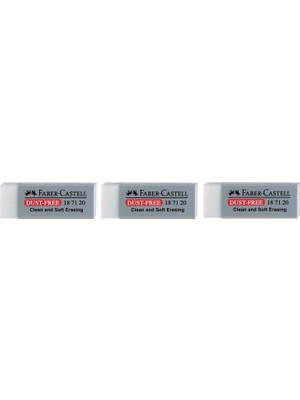 Faber-Castell Silgi, Plastik, Gri, 3 Adet