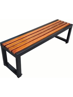 Mavi Trend Metal Doğal Ağaç Masif Bank Bench Oturma Koltuğu Bekleme Salonu Ofis Yemek Masası Bank  Bench 150 C