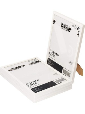 Ikea Yllevad Resim Çerçevesi. 4 Adet, 13 x 18 Cm, Hafif, Plastik ve Karton, Beyaz