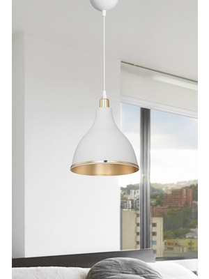 Hero Ag Lightdesign Beyaz Sarkıt Avize Yatak Odası Salon Mutfak Koridor Lamba Içi Gold 17 AGNM18