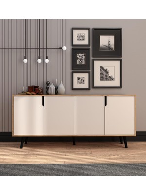 Hero Vm Vertex Mobilya Latina Modern Konsol 180 cm Safir Meşe - Beyaz Safir Meşe-Beyaz 45 x 180