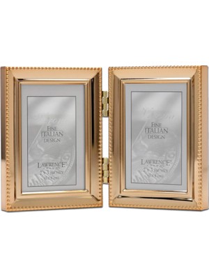 Lawrence Frames Klasik Boncuk Resim Çerçevesi, 2,5x3,5 Çift, Altın, 2 Adet