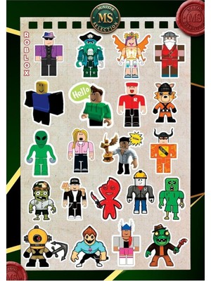 Ms Major Selection Roblox Sticker Etiket 21'li Paket Laptop Telefon Tablet Bullet Journal Etiket
