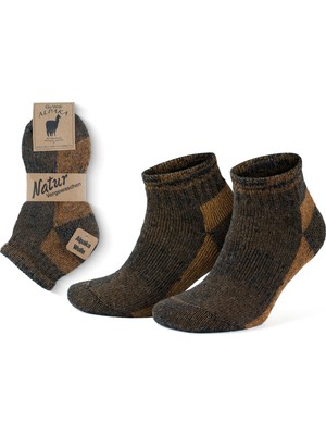 Gowith Unisex Alpaka Yünlü Termal Tam Havlulu Yürüyüş Outdoor Hiking Ayak Bileği Boyu Kısa Patik Çor