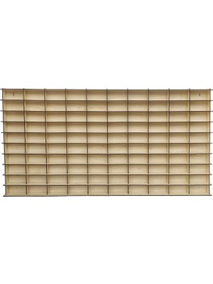 Hero 1/64 Hobi Araba Rafı Yatay 100 Araçlık (Akçaağaç, Mdf)
