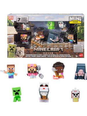 Minecraft Oyuncak Seti ve 7 Mini Aksiyon Figürü, Bir Minecraft Filmi'nden Ilham Alan Mini Mod