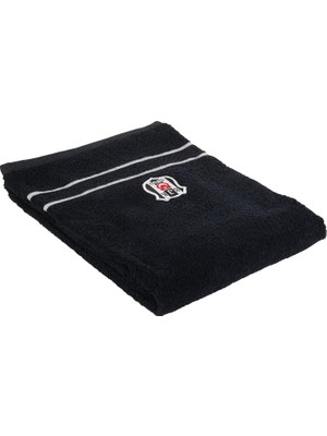 Taç Beşiktaş Lisanslı Arma BASKILI%100 Pamuk Banyo Havlusu, Siyah, 70X140 cm