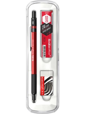 Scrikss Graphx 3'lü Set Versatil Kalem 0.5 mm Kırmızı, Silgi, Min.