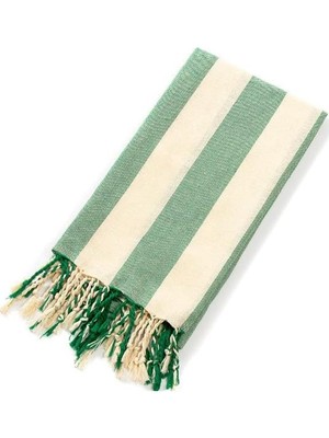 Mulberry Striped Peştemal Banyo Havlusu Plaj Havlusu Yeşil
