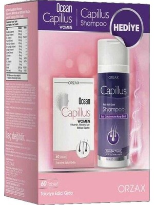 Ocean Capillus Women 60 Tablet + Capillus Shampoo 200 ml Hediye