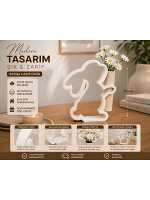 Emas Design Dekoratif Tavşan Figürlü Çiçeklik – Modern 3D Tasarım