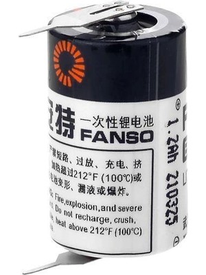 Renas Store Fanso ER14250H 3.6V 1/2 Aa Size Lithium Pil (Li-Socl2) 2 Pın