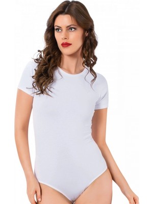 Hace Bazaar Bayan Kısa Kol Çıtçıtlı Body Beyaz