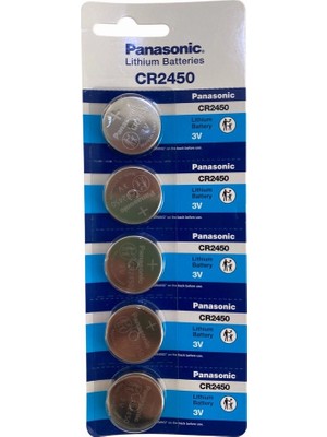 Renas Store Panasonic CR2450 Lityum 3V Düğme Pil 5’li Kartela 5 Adet