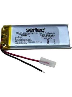 Renas Store Sertec 502050 3.7V 500 Mah Li-Polymer Pil (DEVRELI/1.5A)